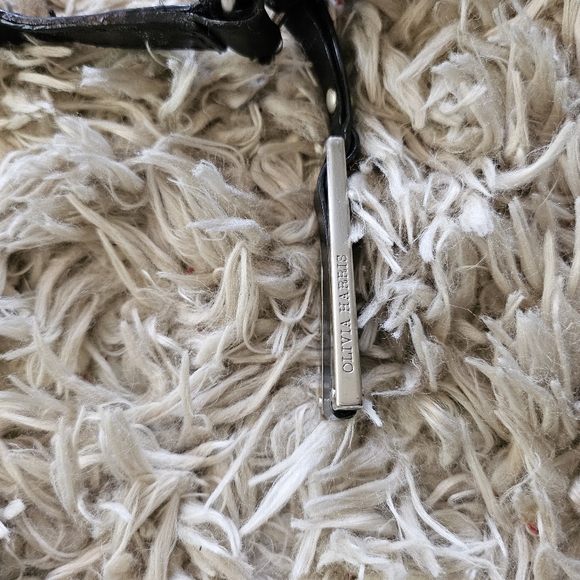 Olivia Harris Black Leather Chunky Handbag - Picture 8 of 11